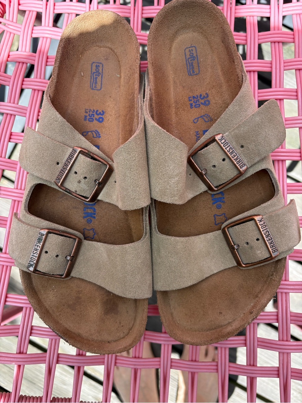 Birkenstock women’s Arizona Suede Sandals in Taupe - Picture 2 of 10